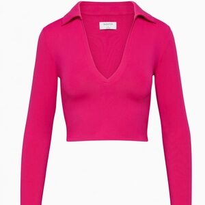 Aritzia Babaton Contour Polo Longsleeve (Tag On, Never Worn)